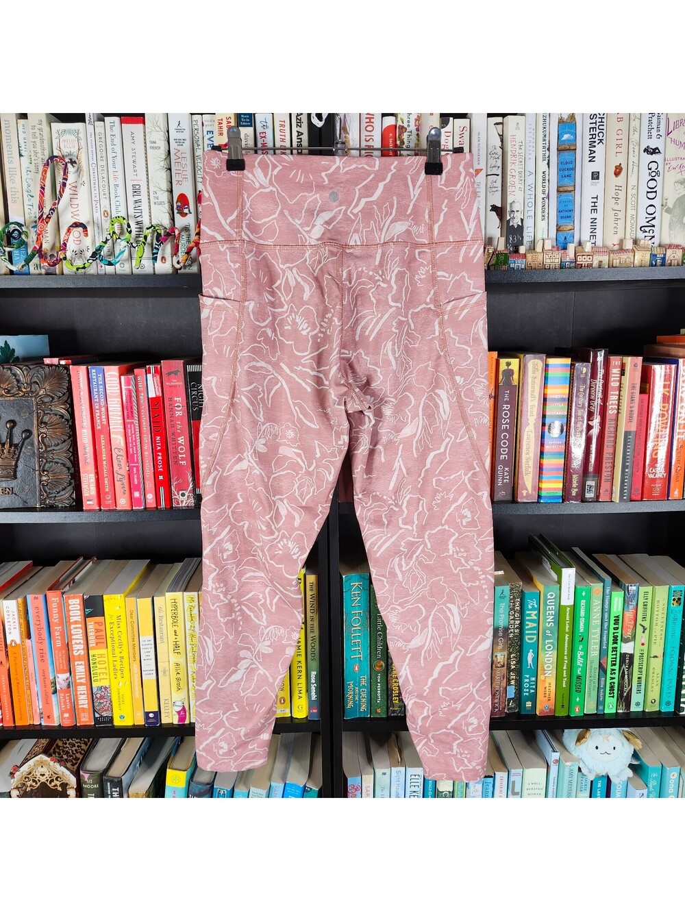 Apana Pink Floral High Rise Crop Leggings Women's Small Running Yoga